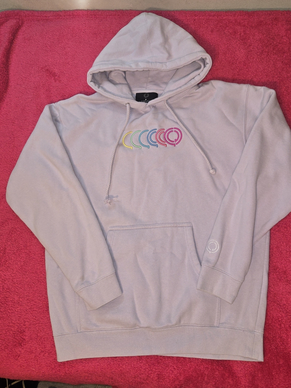 Quarter Jade Limited Edition Lavender Pullover Hoodie with Multicolor Chest Logo
